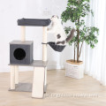 Hochqualität moderne Sisal Cat Tree House graue Katzenmöbel Haustierkratzer Eigentumswohnung Postturm